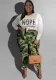 Plus Size Women Fall Casual Long Sleeve Printed Top and Pant Two-Piece Set