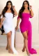 Women Sexy Mesh Off Shoulder Fringe Dress
