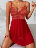 straps nightdress female sexy mesh see-through temptation lace pajamas