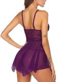 Sexy lingerie women's see-through straps nightdress