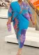 Summer Chic Pleated Positioning Print Bat Sleeves Plus Size Women's Dress