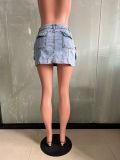 Sexy Fit Denim Mini Skirt Bodycon Club Skirt