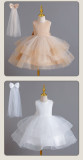 Children's dress mesh princess dress flower girl wedding dress fluffy dress