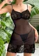 sexy lingerie see-through lace mesh straps nightdress