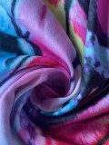 Women's Fall Tie Dye Print long sleeve loose Plus Size Dress