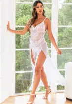Sexy lingerie mesh nightdress female see-through dress temptation sexy strap sleep dress