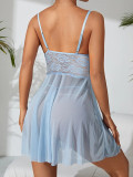 straps nightdress female sexy mesh see-through temptation lace pajamas