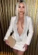 Women Fall Sexy Deep V-Neck Beaded Backless Blazer Dress