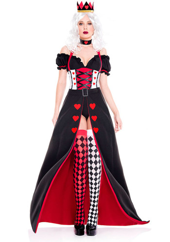 Halloween cosplay Princesa de Corazones Reina Alicia en el País de las Maravillas Vestido de Reina Roja