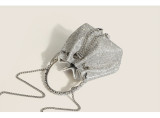 Full Diamond Bucket Bag Female Small Bag Summer Shoulder Bag Rhinestone Chain Portable Shoulder Messenger Bag