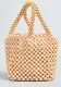 Wooden Bead Woven Bag Ladies Handbag