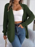 Women Casual Pocket Long Sleeve Knitting Cardigan Sweater