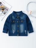 Kids Outerwear Spring Autumn Girls Fashion Wash Denim Jacket Casual Clothing