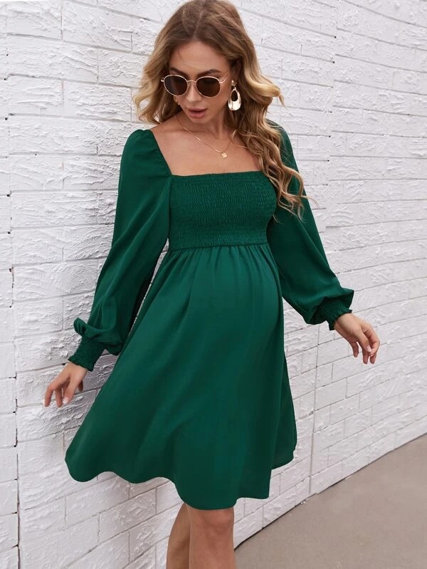 LAHILO V-Neck Maternity Sweater Dress, Fall Maternity Dress, Long Sleeve  Side Ruch Knit Ribbed Maternity Bodycon Dress at Amazon Women's Clothing  store