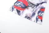 Women Autumn Slash Shoulder Printed Crop Top and Long Skirt Two-piece Set