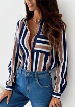 Autumn Fashion Long-Sleeved V-Neck Ladies Shirt Women's Clothing