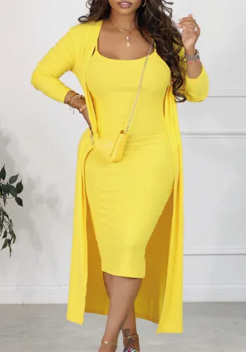 Women Fall/Winter Casual Solid Two-Piece Suspender Dress