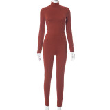 Women autumn and winter turtleneck long-sleeved top and Pant Casual two-piece suit