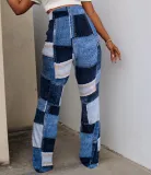 Women Casual Printed Plaid Casual Pants