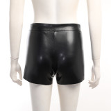 Dames zomer sexy korte gelabelde mini pu lederen shorts