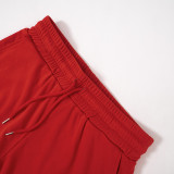 Conjunto de dos piezas de pantalones sueltos con cordón y top con cremallera informal de otoño para mujer