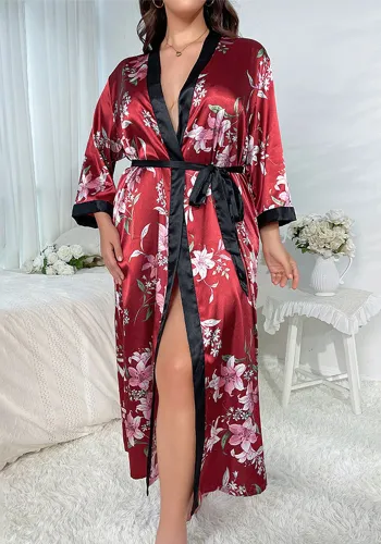 Plus Size Women Casual Loose Print Sexy Nightdress