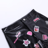 Women Summer Sexy Short Labeled Mini Pu Leather Shorts