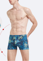 Calção de banho masculino adulto perna quadrada praia dupla camada tronco de natação