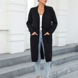 Winter Plus Size Long Cardigan Pocket Chic Fringe Sweater Coat