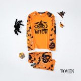 Halloween Home Clothes Family Long Sleeve Printed Top and Pant Pajama Two-piece Set