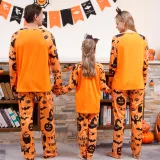 Halloween Home Clothes Family Long Sleeve Printed Top and Pant Pajama Two-piece Set