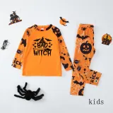 Halloween Home Clothes Family Long Sleeve Printed Top and Pant Pajama Two-piece Set