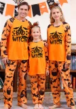Halloween Home Clothes Family Long Sleeve Printed Top and Pant Pajama Two-piece Set