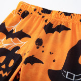 Halloween Home Clothes Family Long Sleeve Printed Top and Pant Pajama Two-piece Set