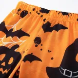 Halloween Home Clothes Family Long Sleeve Printed Top and Pant Pajama Two-piece Set