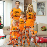 Conjunto de pijama de dos piezas con top y pantalón estampado de manga larga para la familia de ropa para el hogar de Halloween