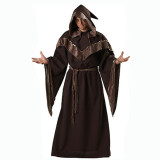 Halloween Adult Costume Male Cospaly Wizard Robe Death Cloak Clothes Wizard Witch Performance Costume