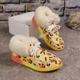 Zapatos de felpa de Halloween de talla grande Zapatos casuales planos con estampado de calabaza para mujer