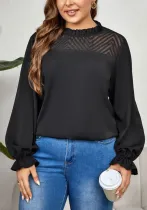 Round Neck Long Sleeve Loose Fit Slim Fit Shirt Top