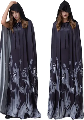 Halloween Skull Cloak Female Movie Animation Role-Playing Costume