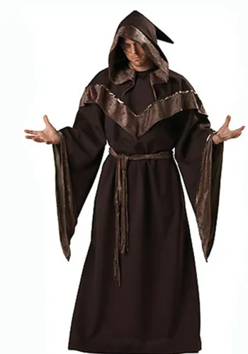 Halloween Adult Costume Male Cospaly Wizard Robe Death Cloak Clothes Wizard Witch Performance Costume