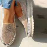 Spring Slip-On Thick-Soled Lazy Casual Rhinestone All-Match Trend Shoes