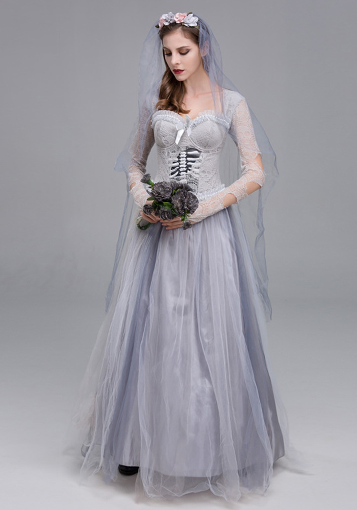 Vampire Costume Adult Zombie Nurse Cosplay Outfit Horror Ghost Bride Dress for Halloween main image 1