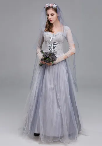 Halloween Costume Adult Horror Female Ghost Bride Dark Vampire Witch Cosplay Costume