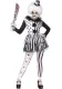 Halloween black and white clown princess dress circus trainer clown costume