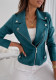 Women Turndown Collar Zip Jacket