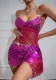 Women Sexy Backless Strap Sequin Patchwork Tassel Set of Two