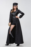 Disfraz retro de Halloween para mujer, chaqueta con abertura pirata, disfraz de rendimiento