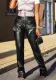 Women Split Pu Leather Trousers