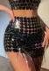 Women Punk Style Sexy Style Sequin Patchwork Skirt